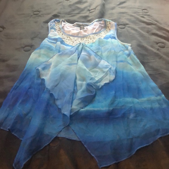 Multi color blue blouse, size medium - Picture 1 of 4